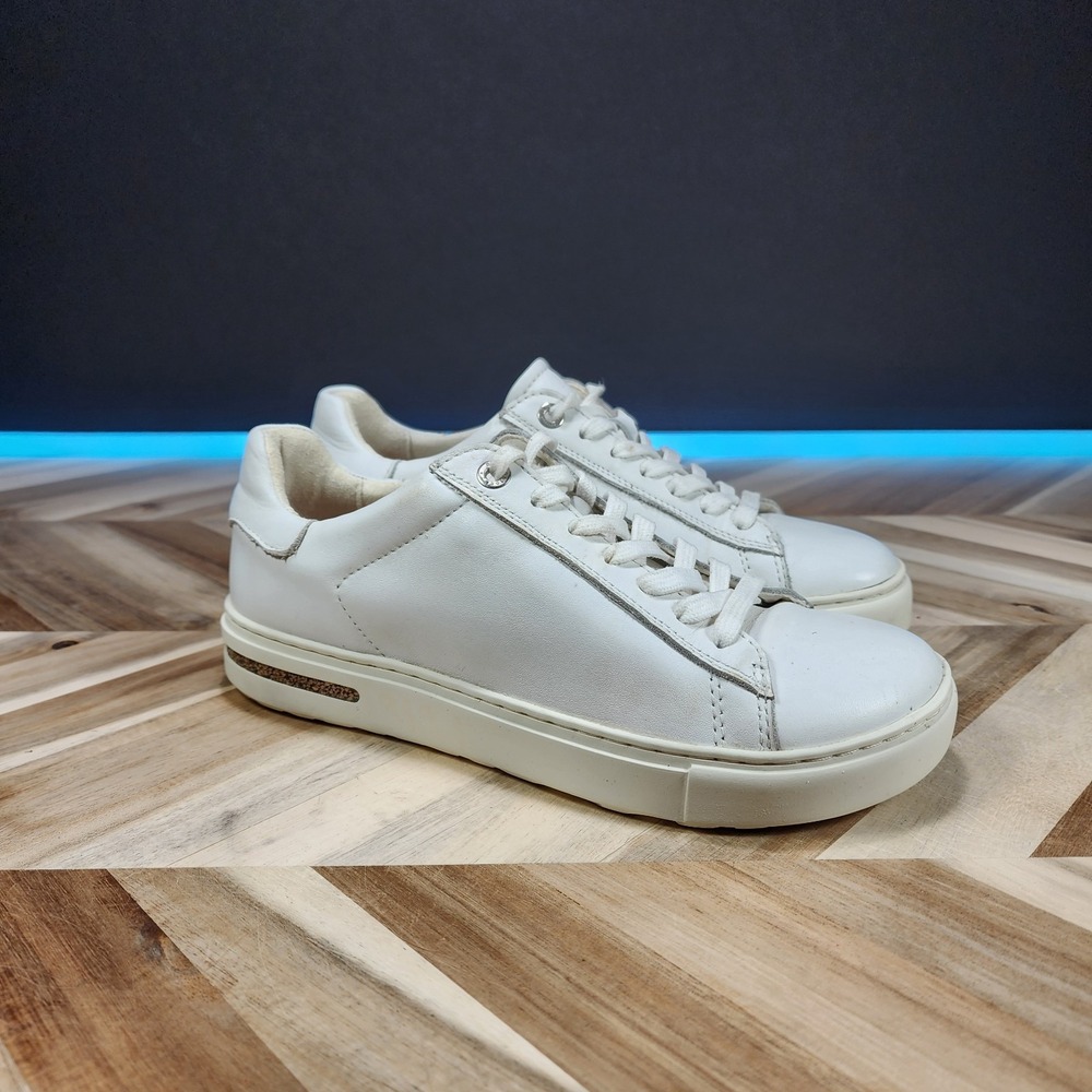 Birkenstock‎ Bend Low Top White Leather Sneakers Sz 37 EU WOMEN 6 Lace Up Shoes